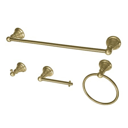 Kingston Brass BAHK192478BB 4-Piece Bathroom Accessory Set, Brushed Brass BAHK192478BB